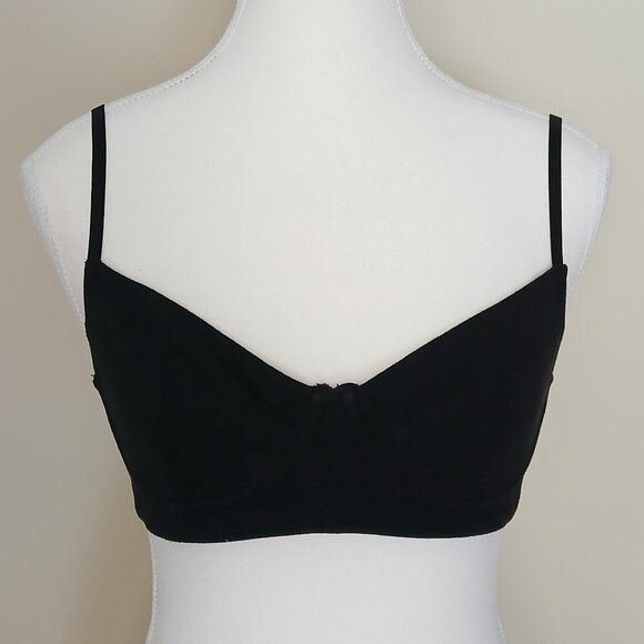 Aerie Superchill Wireless Balconette Bralette Black Size Medium - Picture 2 of 6
